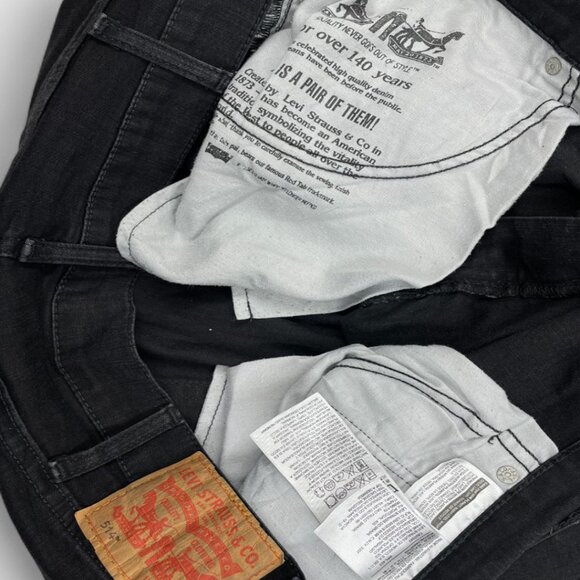 Levi's 514 Men's Straight Leg Black Denim Jeans Mid-Rise Classic Fit 38x32 - Picture 12 of 15